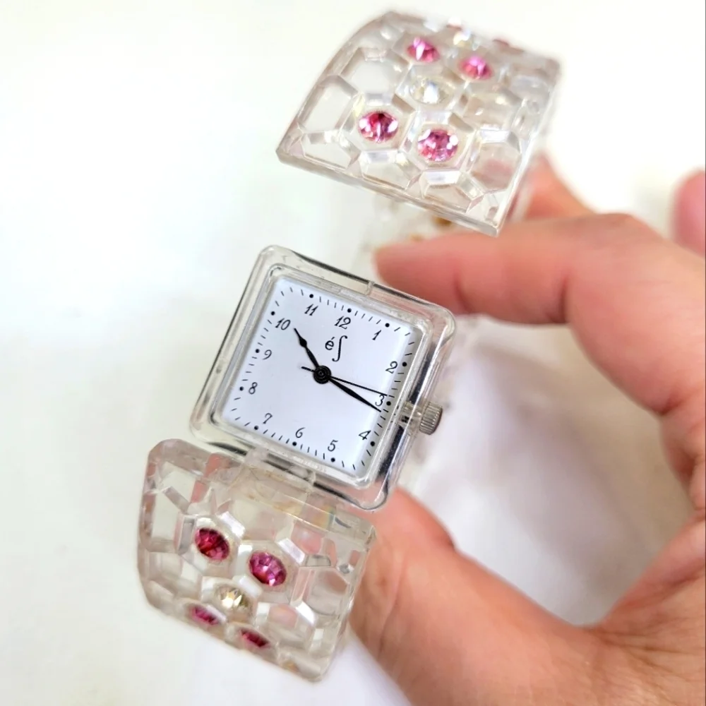 Vintage Rhinestone Encrusted Bracelet Watch Japanese Quartz Movement